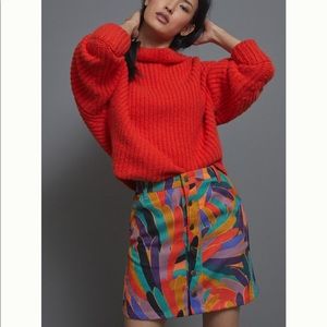 Farm Rio for Anthropologie Kiki corduroy miniskirt